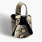 Khaite - Mini Lotus Tote in Natural Python-Embossed Leather
