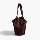 Khaite - Mini Lotus Tote in Rouge Noir Suede and Haircalf