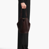 Khaite - Mini Lotus Tote in Rouge Noir Suede and Haircalf