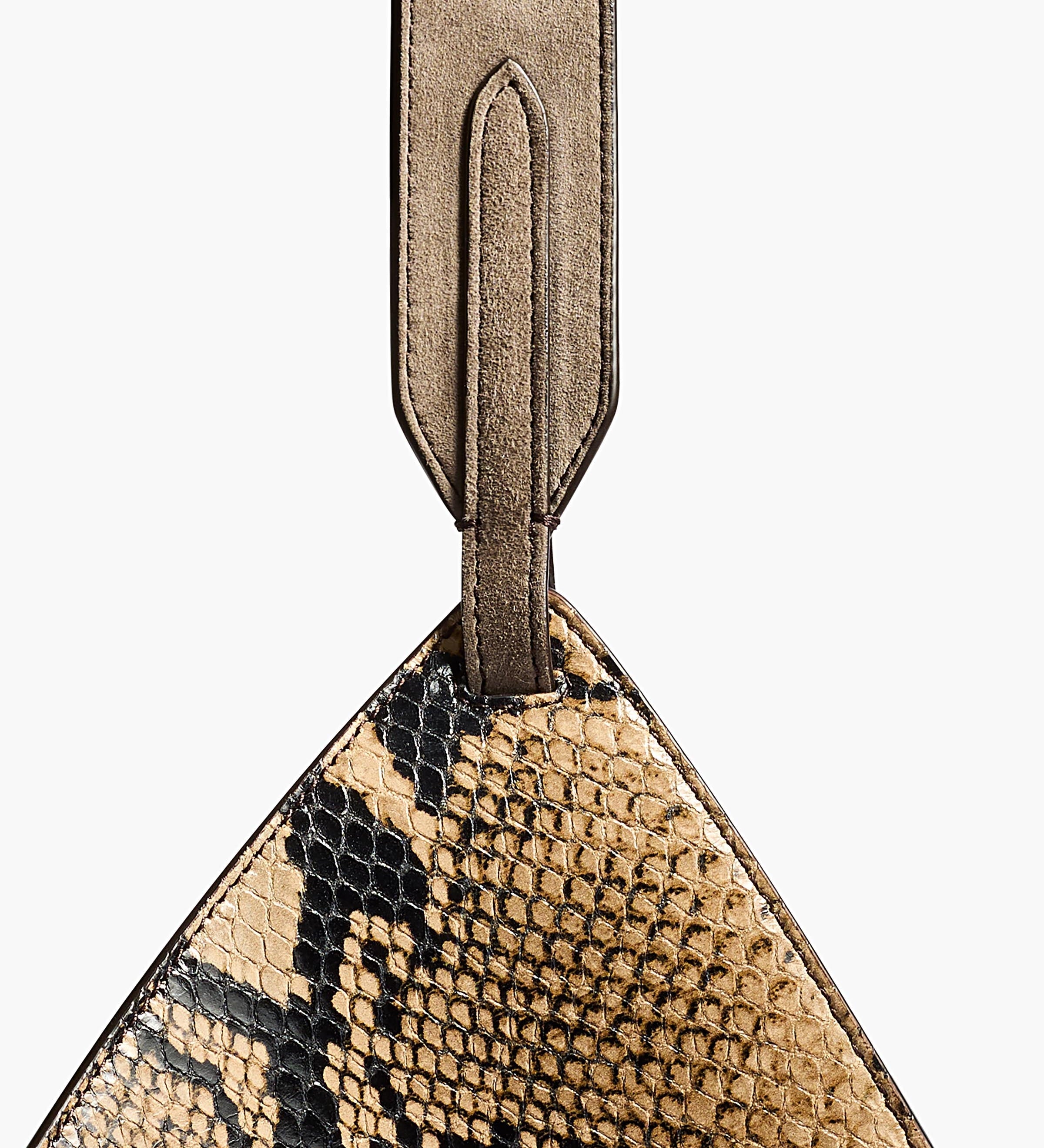 Khaite - Mini Lotus Tote in Python - Embossed Taupe and Morning Dove