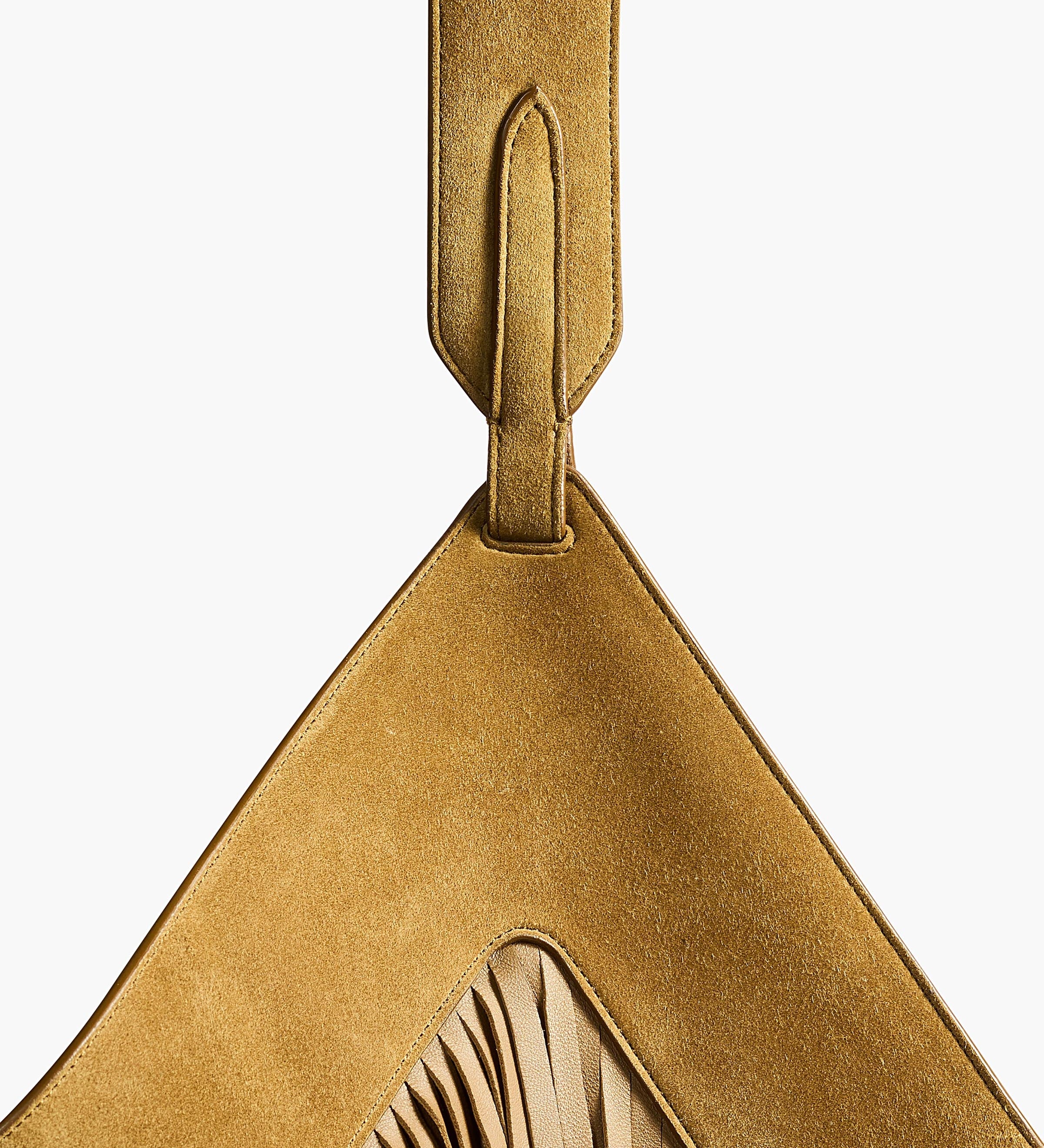 Khaite - Small Lotus Fringe Tote in Mud Suede