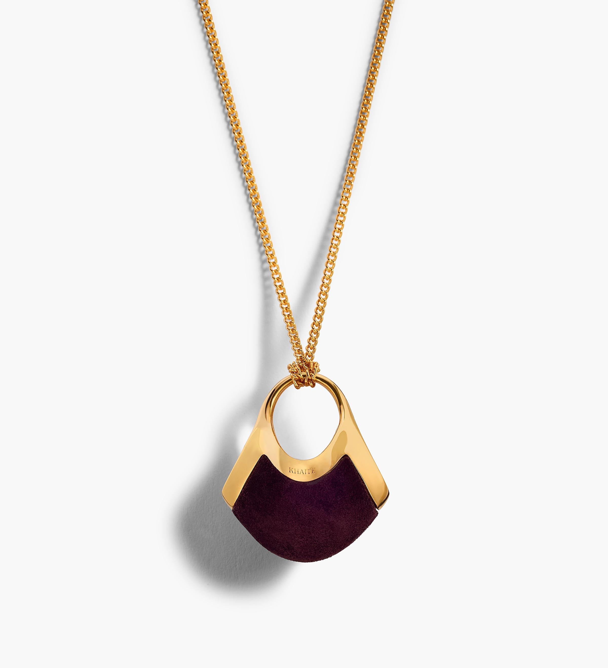 Khaite - Small Lotus Pendant in Gold Rouge Noir