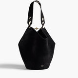 Khaite - Small Lotus Tote in Zebra Print Haircalf and Black Suede