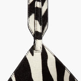Khaite - Small Lotus Tote in Zebra Print Haircalf and Black Suede