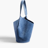 Khaite - Small Lotus Tote in Cloud Iris Suede