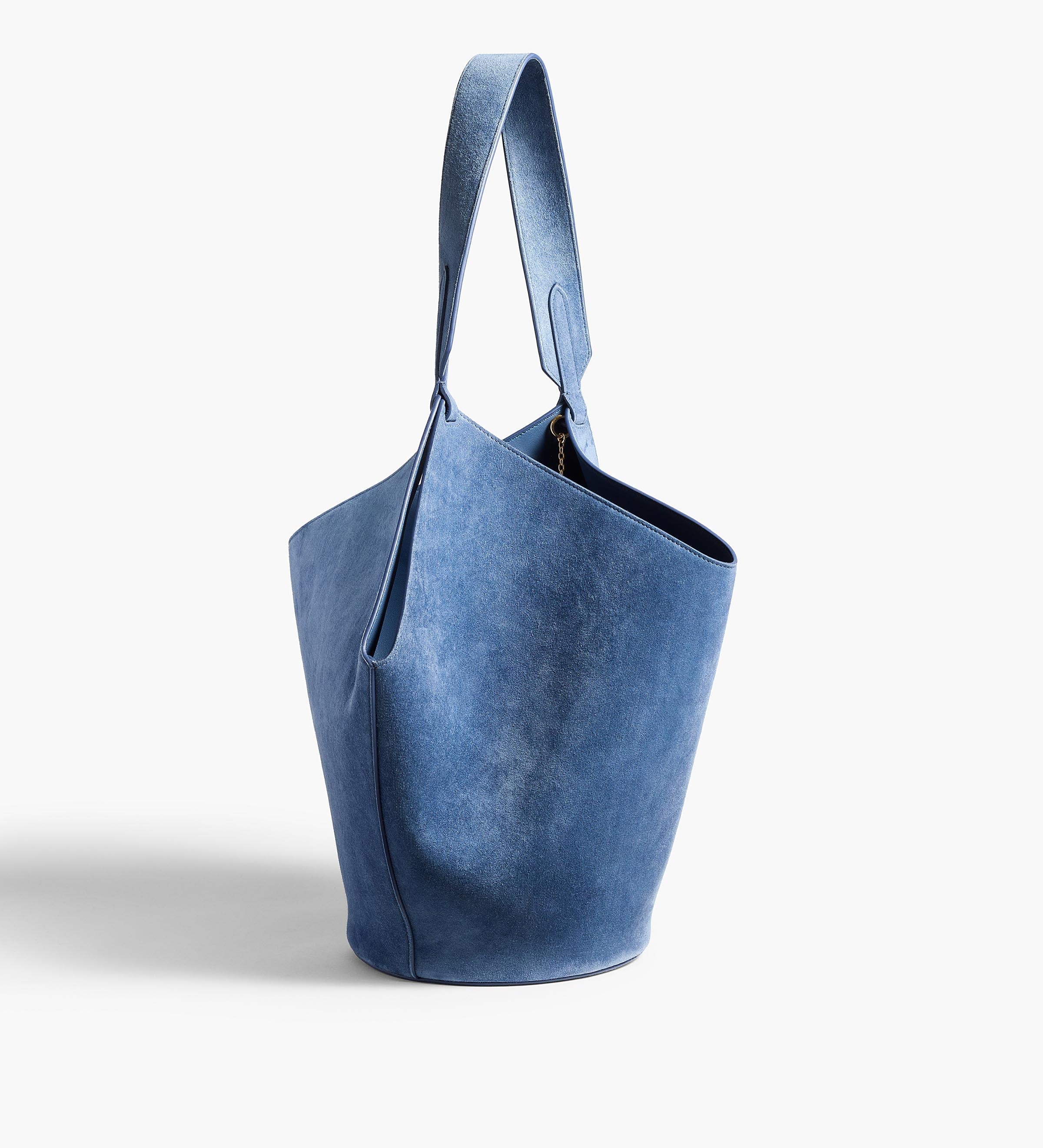 Khaite - Small Lotus Tote in Cloud Iris Suede