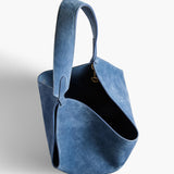 Khaite - Small Lotus Tote in Cloud Iris Suede