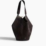 Khaite - Small Lotus Tote in Dark Brown Suede