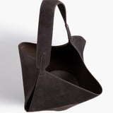 Khaite - Small Lotus Tote in Dark Brown Suede
