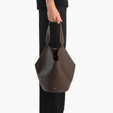 Khaite - Small Lotus Tote in Espresso Pebbled Leather