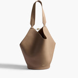 Khaite - Small Lotus Tote in Mokka Pebbled Leather