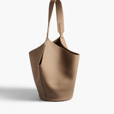 Khaite - Small Lotus Tote in Mokka Pebbled Leather