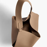 Khaite - Small Lotus Tote in Mokka Pebbled Leather