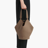 Khaite - Small Lotus Tote in Mokka Pebbled Leather