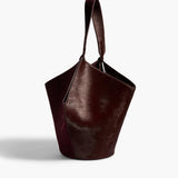 Khaite - Small Lotus Tote in Rouge Noir Suede and Haircalf
