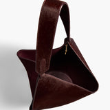 Khaite - Small Lotus Tote in Rouge Noir Suede and Haircalf