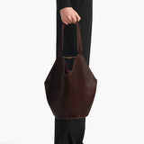 Khaite - Small Lotus Tote in Rouge Noir Suede and Haircalf