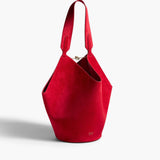 Khaite - Small Lotus Tote in Ruby Suede