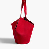 Khaite - Medium Lotus Tote in Ruby Suede