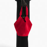 Khaite - Small Lotus Tote in Ruby Suede