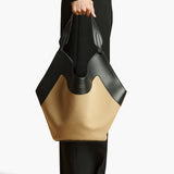 Khaite - Medium Lotus Tote in Honey and Black Leather