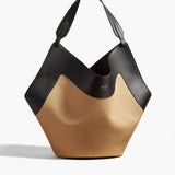Khaite - Medium Lotus Tote in Honey and Black Leather