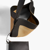 Khaite - Medium Lotus Tote in Honey and Black Leather