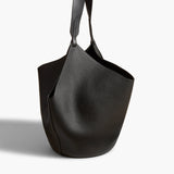 Khaite - Medium Lotus Tote in Black Pebbled Leather