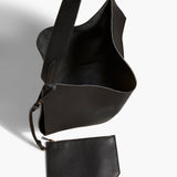 Khaite - Medium Lotus Tote in Black Pebbled Leather