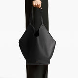 Khaite - Medium Lotus Tote in Black Pebbled Leather