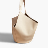 Khaite - Medium Lotus Tote in Dark Ivory Pebbled Leather