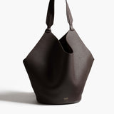 Khaite - Medium Lotus Tote in Espresso Pebbled Leather