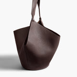 Khaite - Medium Lotus Tote in Espresso Pebbled Leather