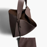 Khaite - Medium Lotus Tote in Espresso Pebbled Leather
