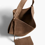 Khaite - Medium Lotus Tote in Cedar Suede