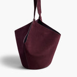 Khaite - Medium Lotus Tote in Rouge Noir Suede