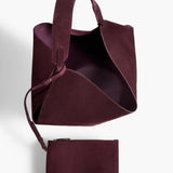 Khaite - Medium Lotus Tote in Rouge Noir Suede