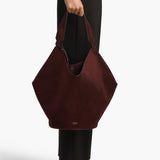 Khaite - Medium Lotus Tote in Rouge Noir Suede