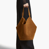 Khaite - Medium Lotus Tote in Mud Suede
