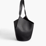 Khaite - Small Lotus Tote in Black Pebbled Leather