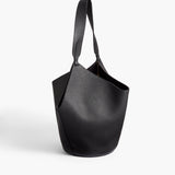 Khaite - Small Lotus Tote in Black Pebbled Leather