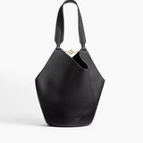 Khaite - Small Lotus Tote in Black Pebbled Leather