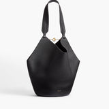 Khaite - Small Lotus Tote in Black Pebbled Leather