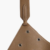 Khaite - Small Lotus Tote in Dark Olive Pebbled Leather with Grommets