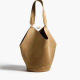Khaite - Small Lotus Tote in Mud Suede