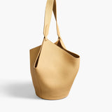 Khaite - Small Lotus Tote in Wheat Pebbled Leather