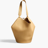 Khaite - Small Lotus Tote in Wheat Pebbled Leather