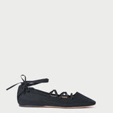 Loeffler Randall - Louisa Black Lace-Up Ballet Flat