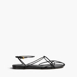Khaite - Loulou Flat Sandal in Black Leather