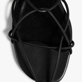Khaite - Loulou Flat Sandal in Black Leather